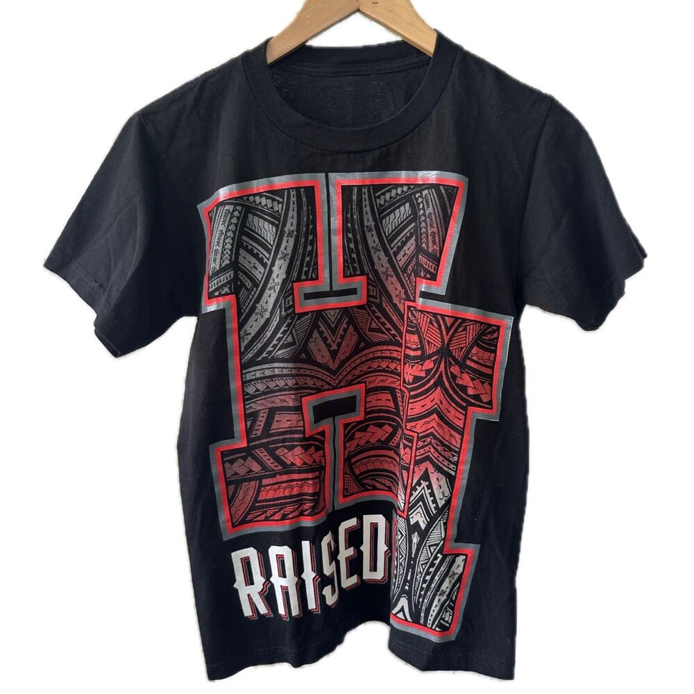 Unbranded Men's Unisex Hawaii HI Raised Hawaiian Tribal Tattoo T-Shirt S
